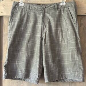 O'NEILL‎ Chino Style Shorts w/ Pockets Casual Gray Plaid Skater Men's 36
